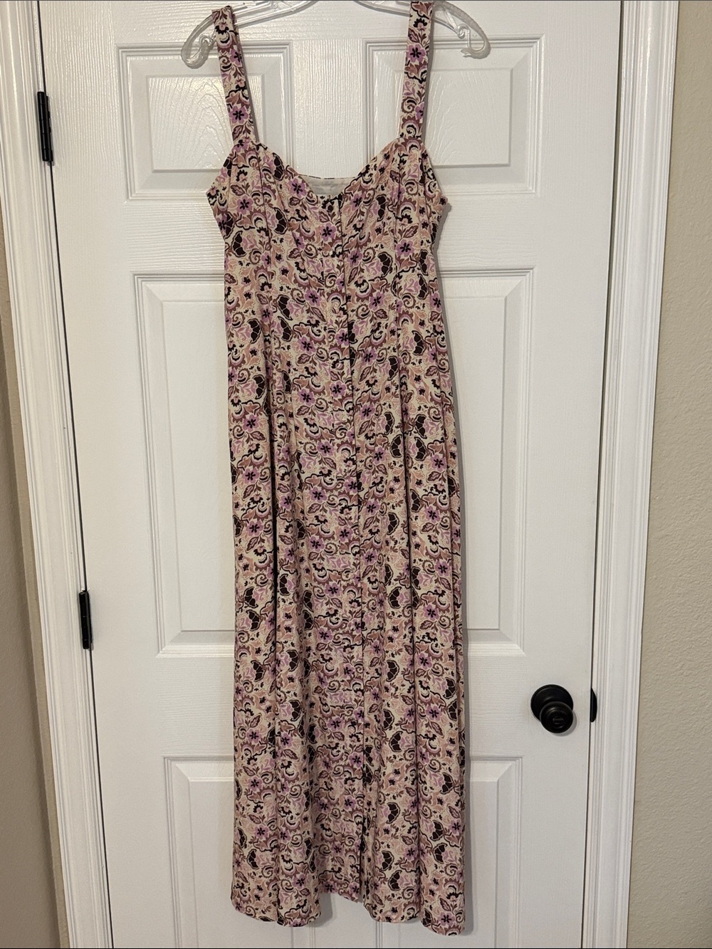 ZSupply+Evereve Pink Cream Floral Button-Front Maxi Dress